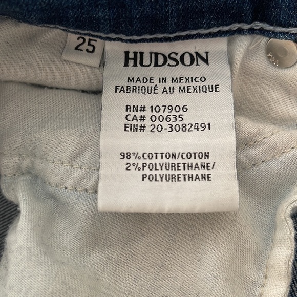 Hudson Barbara High Rise Skinny Ankle Jeans Raw Hem 25 - Picture 6 of 13
